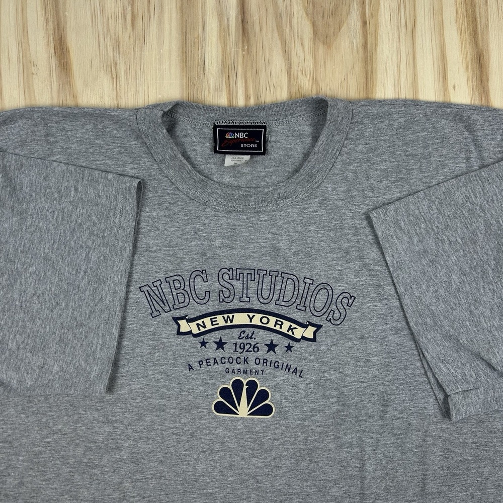 NBC Store T Shirt XL Grey NBC Experience Store Vintage USA Short Sleeve TV